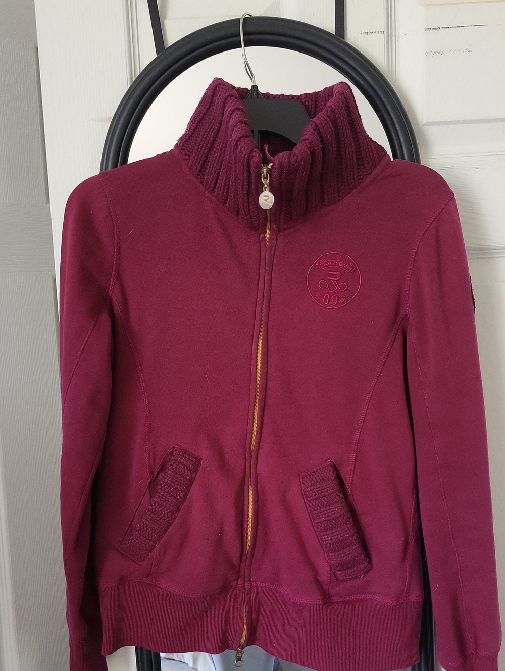 Maroon Equestian Zip Sweater jacket